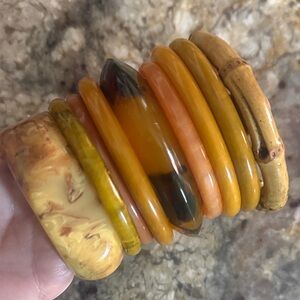 Elegant Multi-Color Bangle Set Bakelite